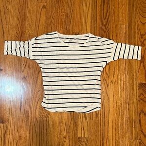 Kids Girls H&M T Shirt stripes Black and White Elbow Sleeve Size Large 8-10